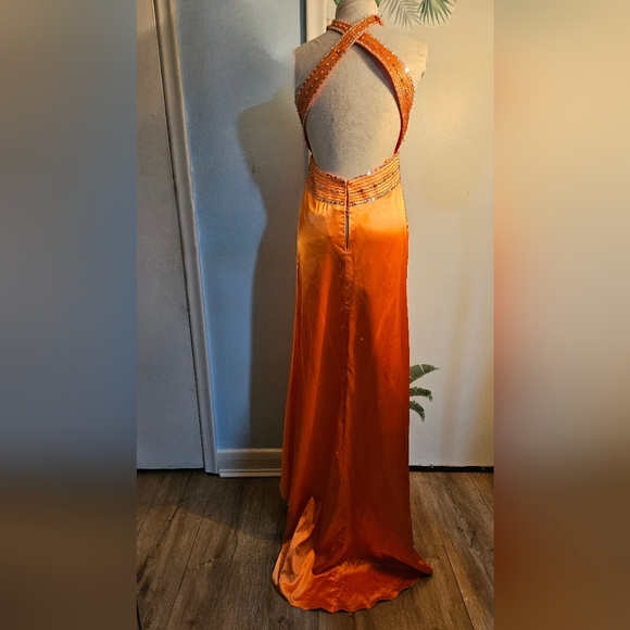 Source Unknown Vibrant Orange Prom Dress - Picture 3 of 6